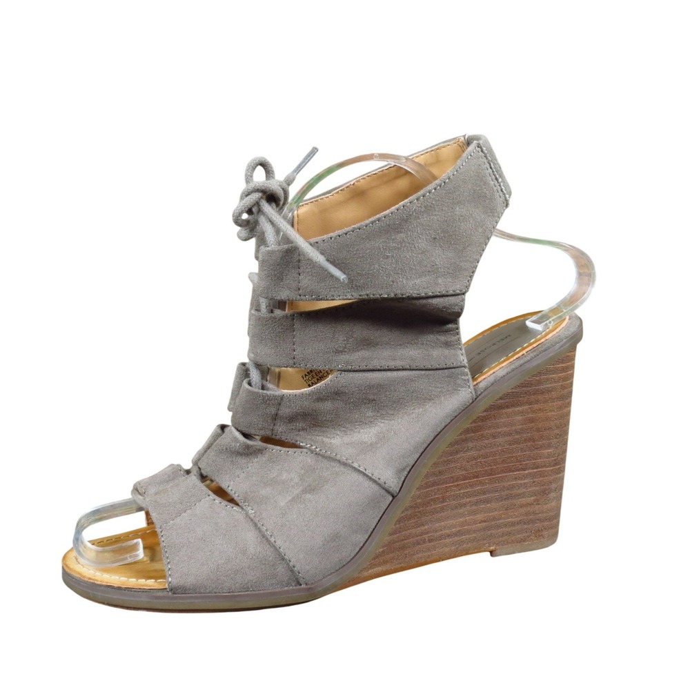 Melrose and Market Calista Women Wedge Sandals Size 9 Fashion Casual Taupe Grey